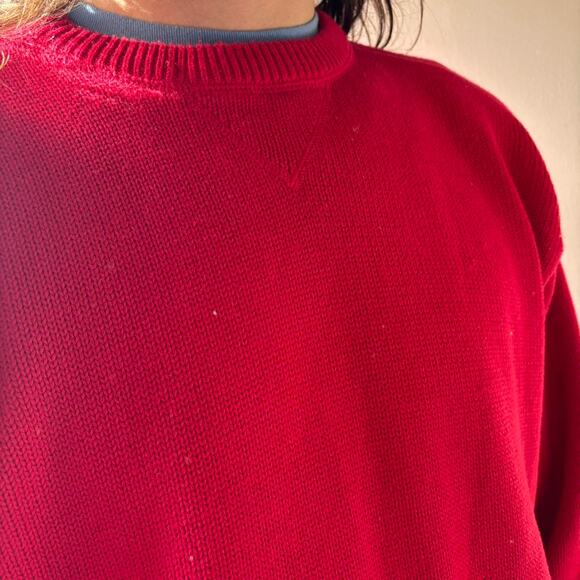 Vintage Croft & Barrow Red Cotton Knit Sweater Large 90s Y2K - Picture 7 of 8